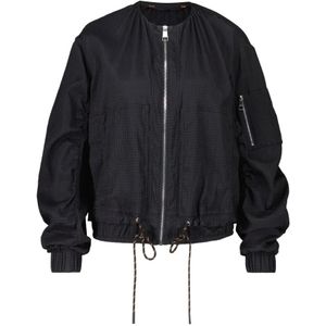 Hugo Boss, Crepe C_Piri Blouson Jack Zwart, Dames, Maat:M