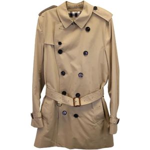 Burberry Vintage, Pre-owned, Heren, Beige, S, Katoen, Pre-owned Cotton outerwear