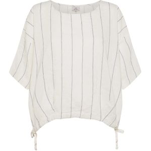 Deha, Blouses & Shirts, Dames, Wit, XL, Linnen, Linnen Gestreepte Top Sweater