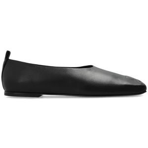 Courrèges, Schoenen, Dames, Zwart, 40 EU, Leren balletflats