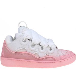 Lanvin, Roze Leren Sneakers Roze, Dames, Maat:37 EU