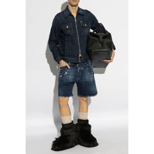 Dsquared2, Korte broeken, Heren, Blauw, XS, Katoen, Shorts met stenen