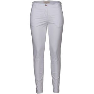 Briglia, Slim Fit Katoen Chino Wit, Dames, Maat:M