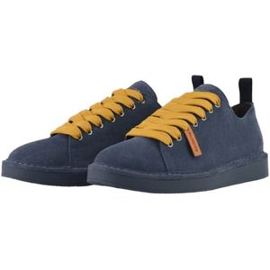 Panchic, Schoenen, Heren, Blauw, 42 EU, Suède, Blauwe Suède Veterschoenen Sneakers