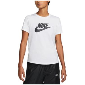 Nike, Tops, Dames, Wit, M, Katoen, Katoenen T-shirt met Korte Mouwen