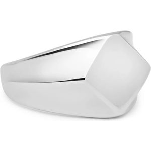 Nialaya, Accessoires, Heren, Grijs, 56 MM, Mens Squared Stainless Steel Ring