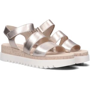 Gabor, Schoenen, Dames, Roze, 38 EU, Suède, Roségouden Metallic Plateau Sandaal 660 1