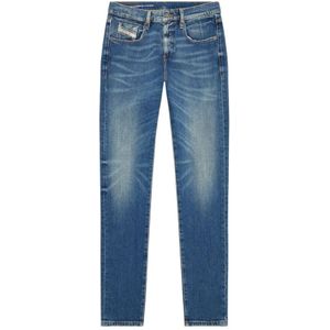 Diesel, Jeans, Heren, Blauw, W28 L32, Katoen, Slim-fit Jeans