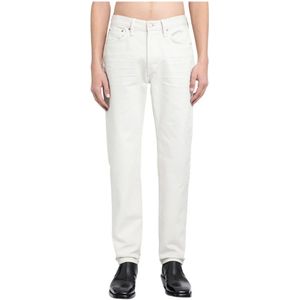 Tom Ford, Broeken, Heren, Wit, W30, Suède, Slim Fit Stay Press Ivory Broek