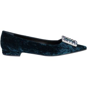 Roberto Festa, Elegante Opera Petrol Platte Ballerina`s Blauw, Dames, Maat:38 1/2 EU