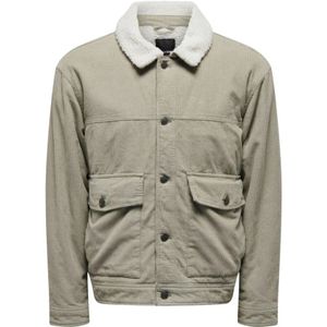 Only & Sons, Corduroy Mix Herenjas Grijs, Heren, Maat:2XL