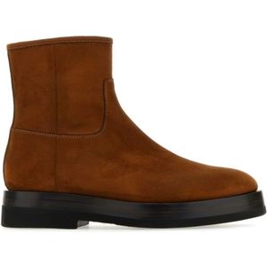 Santoni, Schoenen, Heren, Bruin, 40 1/2 EU, Suède, Enkellaarsjes