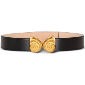 Balmain, Accessoires, Dames, Zwart, 70 CM, Leren riem met versierde gesp