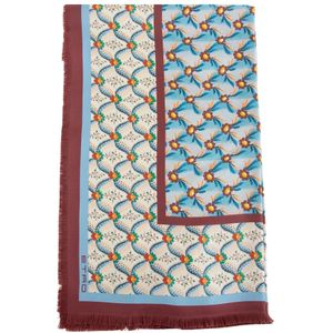 Etro, Jodhpur Blauwe Zijden Sjaal Blauw, Dames, Maat:ONE Size