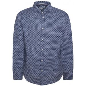 Pepe Jeans, Overhemden, Heren, Blauw, M, Burton micro-print Overhemd