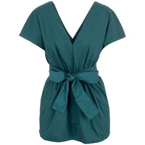 Liviana Conti, Elegante Blouse Collectie voor Dames Groen, Dames, Maat:M