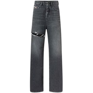 Diesel, Jeans, Dames, Zwart, W29, Katoen, Wijde pijp jeans in jaren 90-stijl