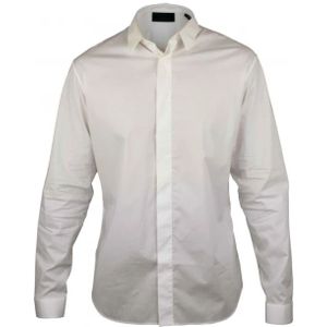 Philipp Plein, Overhemden, Heren, Wit, L, Katoen, Off-white Katoenen Shirt met Verborgen Knopen