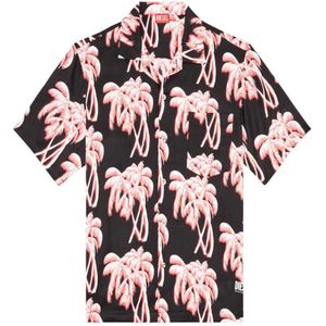 Diesel, Overhemden, Heren, Veelkleurig, L, Ruimvallende Palm Print Shirt