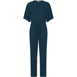 mbyM, Jumpsuits & Playsuits, Dames, Blauw, S, Polyester, Blauwe Jersey Jumpsuit met Trekkoord Taille
