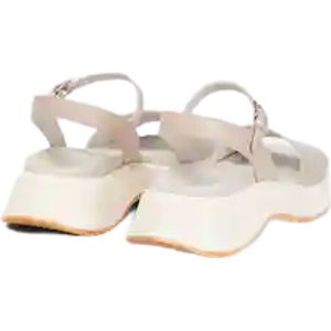 Hogan, Schoenen, Dames, Beige, 37 EU, Leer, Sportieve Plateau Sandalen Zenzero Ss 23