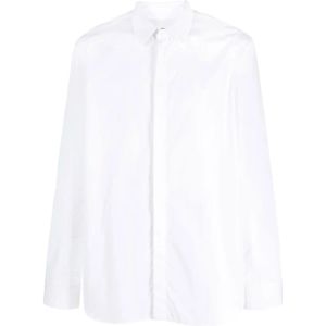 Jil Sander, Klassieke Witte Poplin Overhemd Wit, Heren, Maat:M