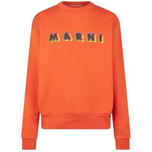 Marni, Veelzijdige Heren Sweatshirt Oranje, Heren, Maat:L