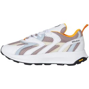 Mikakus Barcelona, Schoenen, unisex, Veelkleurig, 37 EU, Leer, Paarse Mesh Sneakers met Vibram Zool