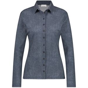 Jane Lushka, Blouses & Shirts, Dames, Blauw, L, Denim, Stijlvolle Buttoned Shirt in Blauw Denim