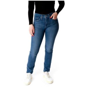 Levi's, Jeans, Dames, Blauw, W27 L32, Denim, Shaping Straight Fit Jeans