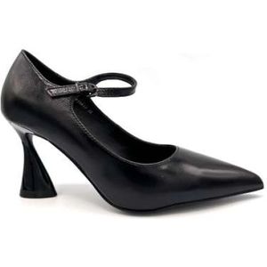 Jeannot, Leren pump met puntige neus Zwart, Dames, Maat:39 EU