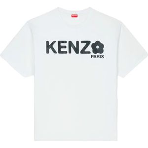 Kenzo, Tops, Dames, Wit, S, Boke Flower 2.0 Korte Mouw T-shirt