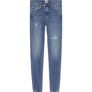 Tommy Jeans, Blauwe Skinny Fit Stretch Denim Jeans Blauw, Dames, Maat:W26