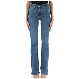 Calvin Klein Jeans, Jeans, Dames, Blauw, W27, Katoen, Authentieke Boot Jeans Vijf Zak