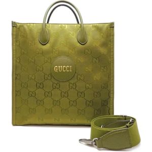 Gucci Vintage, Pre-owned, Dames, Groen, ONE Size, Nylon, Tweedehands groene nylon Gucci tas