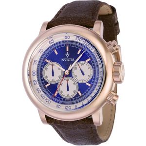 Invicta Watches, Accessoires, Heren, Roze, ONE Size, Vintage Quartz Horloge - Blauwe Wijzerplaat
