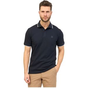 Hugo Boss, Blauw Slim Fit Polo Shirt met Logo Patch Blauw, Heren, Maat:3XL