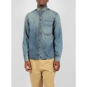 Nine In The Morning, Overhemden, Heren, Blauw, XL, Denim, Blauwe Denim Sebastian Shirt Fw 24