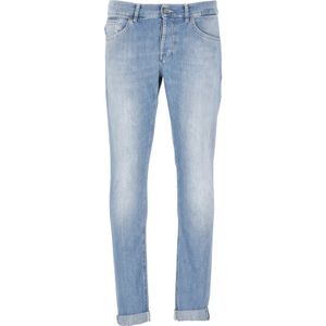 Dondup, Blauwe Katoenen Jeans voor Mannen Blauw, Heren, Maat:W35