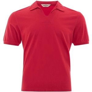 Gran Sasso, Tops, Heren, Roze, L, Katoen, Fuchsia Katoenen Polo Shirt Mannen