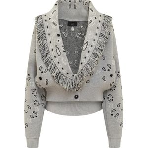 Alanui, Bandana Cardi-Bomber Jas Grijs, Dames, Maat:M