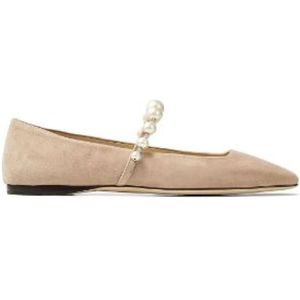 Jimmy Choo, Schoenen, Dames, Beige, 39 EU, Leer, Ballerinas