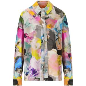 Stine Goya, Multicolor Bloemen Katoenen Poplin Shirt Veelkleurig, Dames, Maat:M