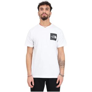 The North Face, Witte Fijne Ronde Hals T-shirt Wit, Heren, Maat:2XL