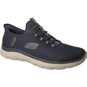 Skechers, Schoenen, Heren, Blauw, 43 EU, Blauwe Stretch Fit Sneakers met Memory Foam