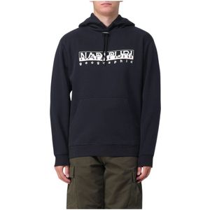 Napapijri, Sweatshirts & Hoodies, Heren, Zwart, 2Xl, Zwarte Telemark Sweatshirt
