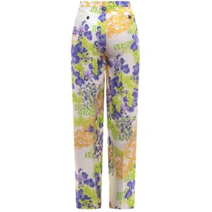 Versace, Broeken, Dames, Groen, L, Slim-fit Broek