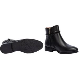 Pikolinos, Schoenen, Dames, Zwart, 36 EU, Leer, Dames Casual Zwarte Leren Enkellaars