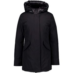 Woolrich, Arctic Parka Gewatteerde Jassen Zwart Zwart, Dames, Maat:S