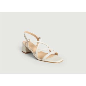 Anaki, Schoenen, Dames, Wit, 39 EU, Leer, Off White Leren California Sandalen